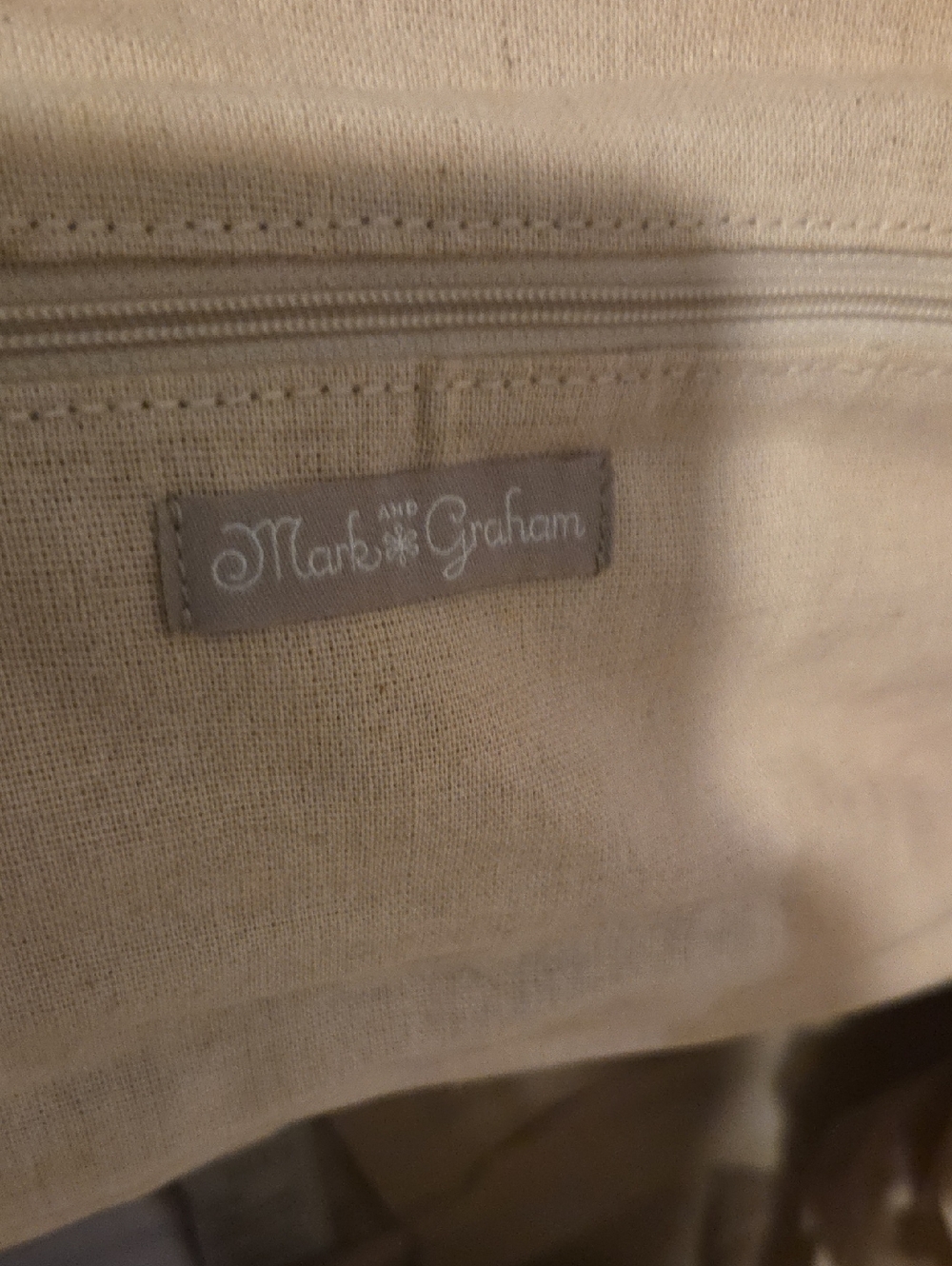 Large Two-Tone Monogrammed Weekender Duffel Bag - Grey & Cream - Picture 7 of 8